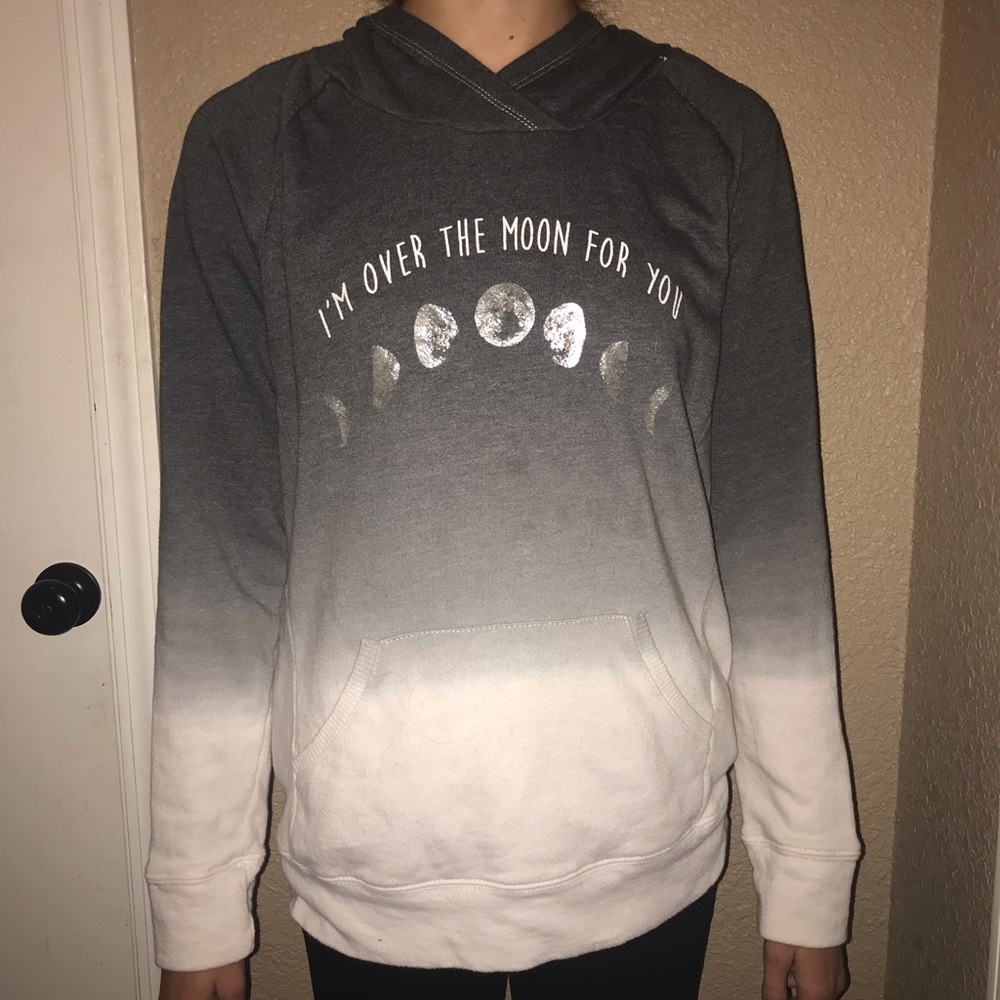 “I’m over the moon for you” ombré hoodie (Size M)